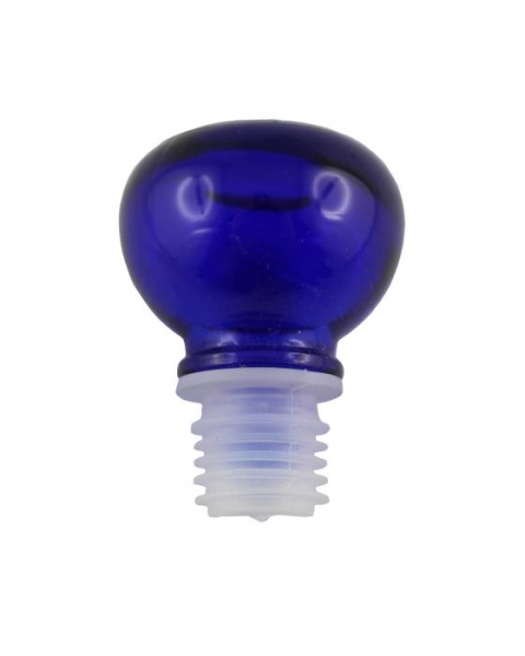 Glasstopfen Kugel blau für 15mm-Mündungen